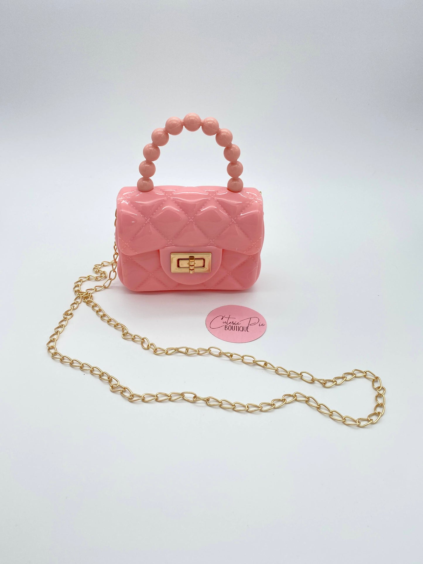 Mini Purse - Argyle w/ Pearl Handle