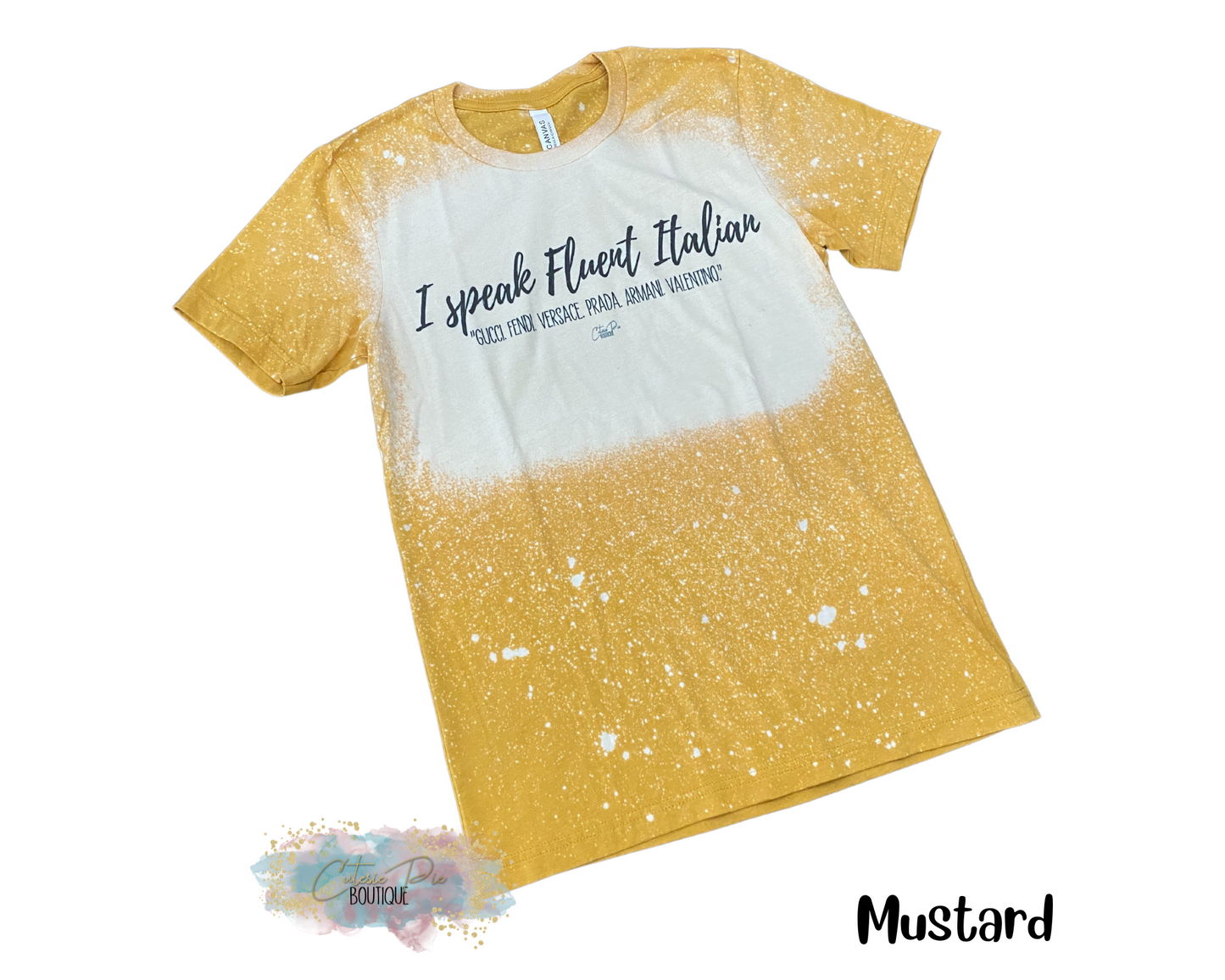 Adult T-shirt = I Speak Fluent Italian - Bleach Tee