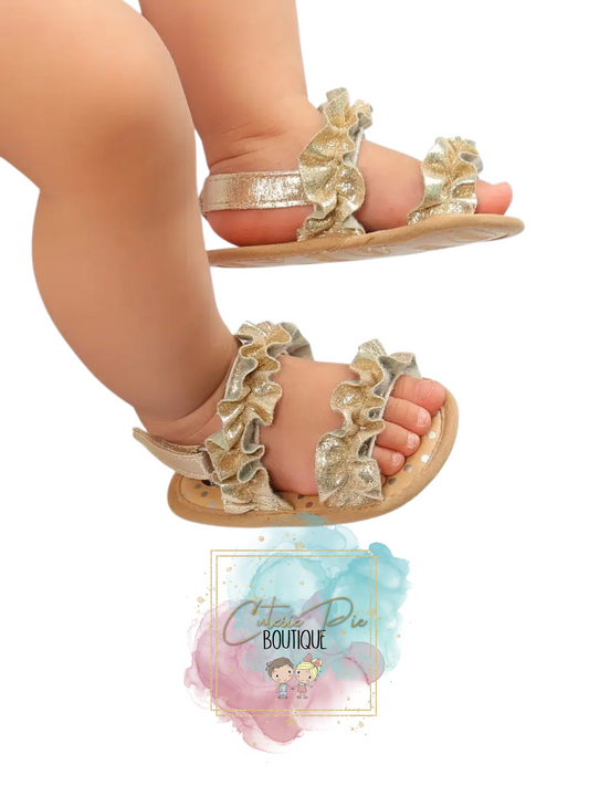 Baby Ruffle Sandal { GOLD }