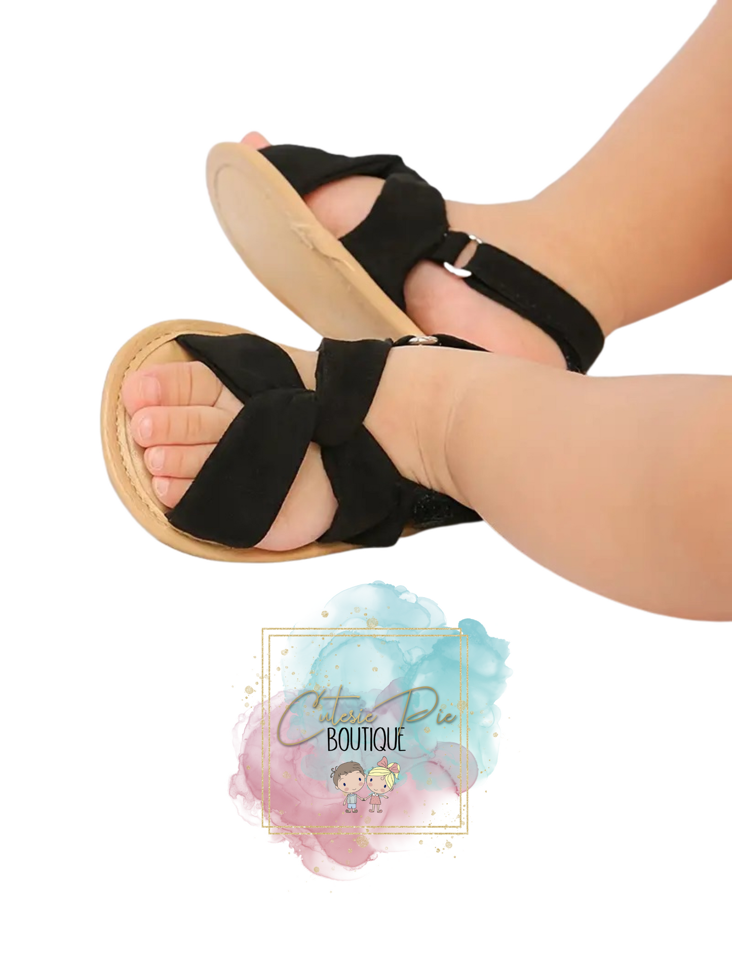 Baby Criss Cross Sandal { Black }