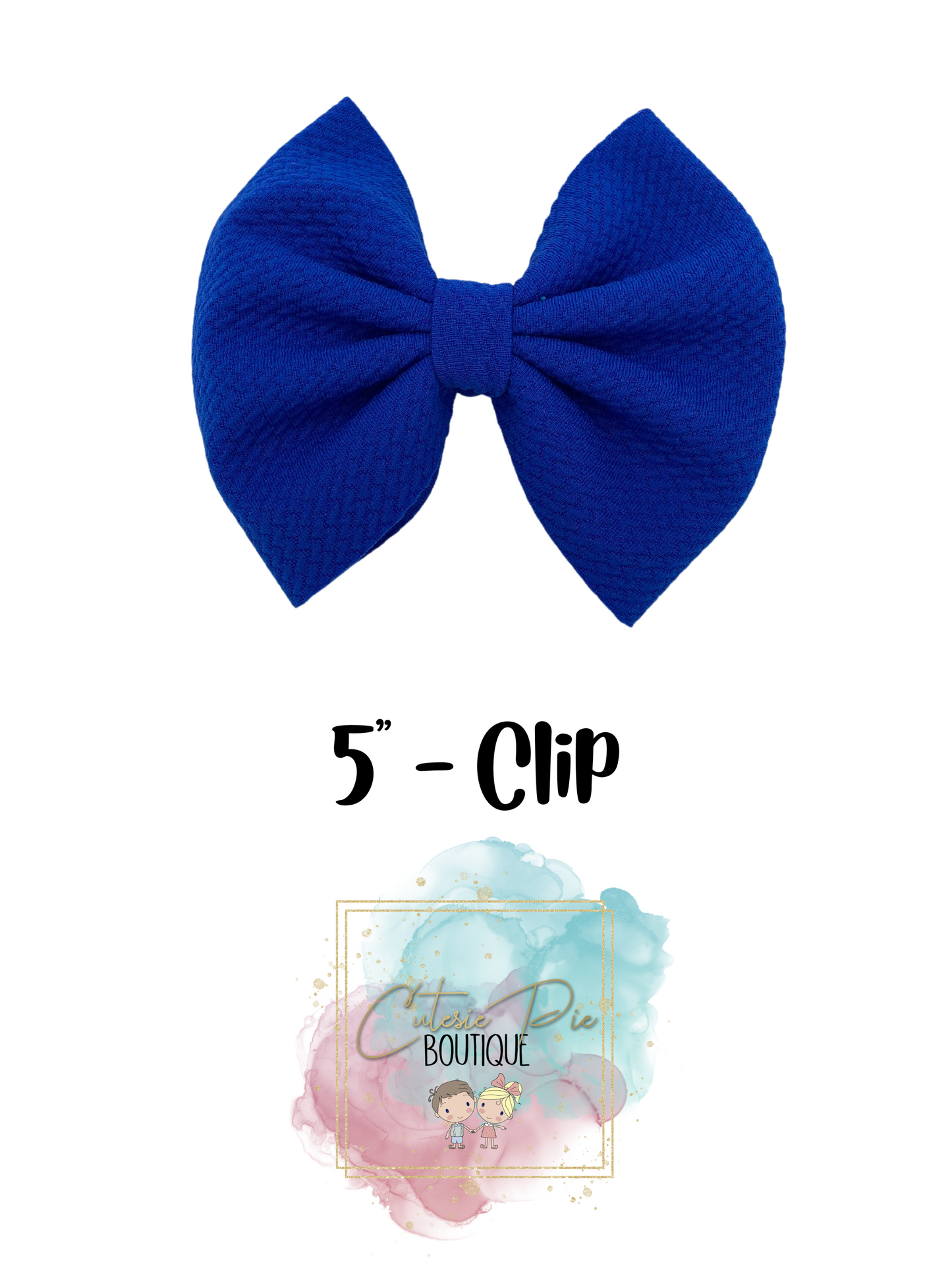 5" Cutesie Fabric Hair Bow - SOLID COLORS