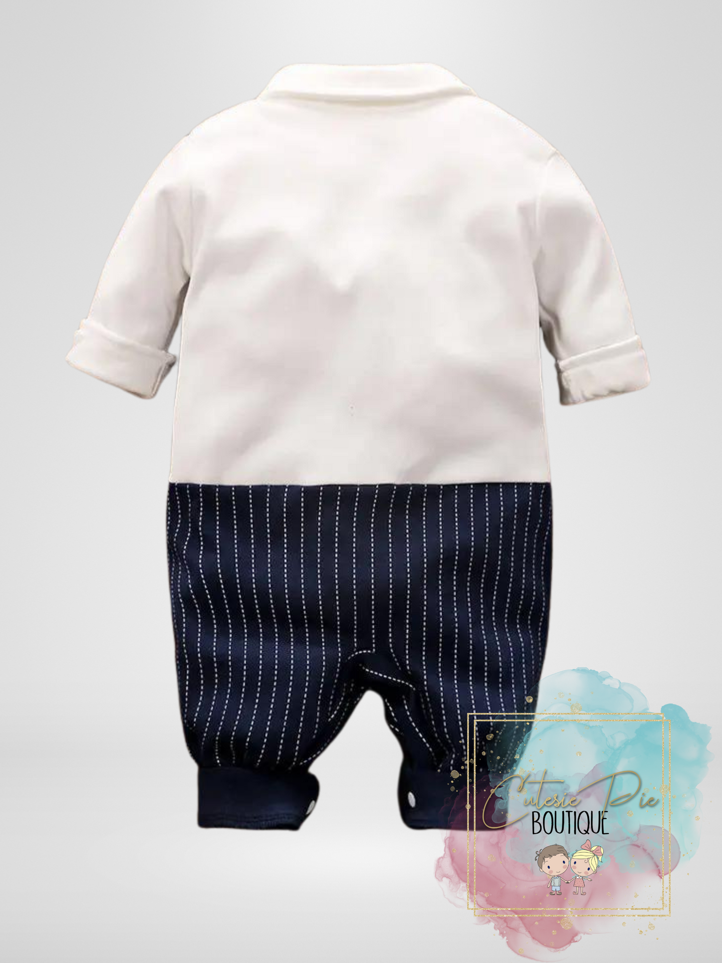 Baby Boys Gentleman Striped Onesie