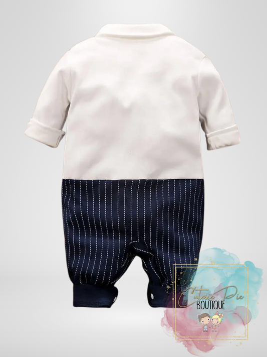 Baby Boys Gentleman Striped Onesie