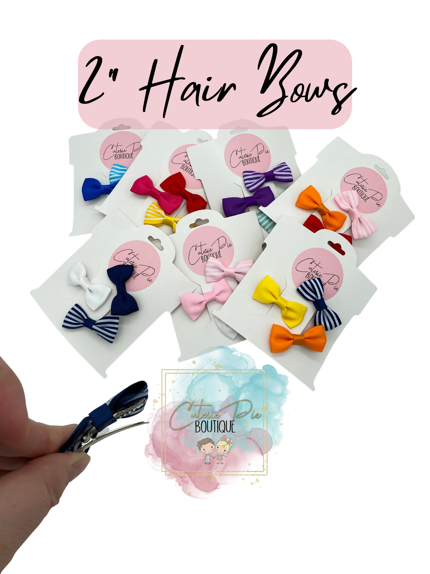 2" Hair Bows - 3 PACK