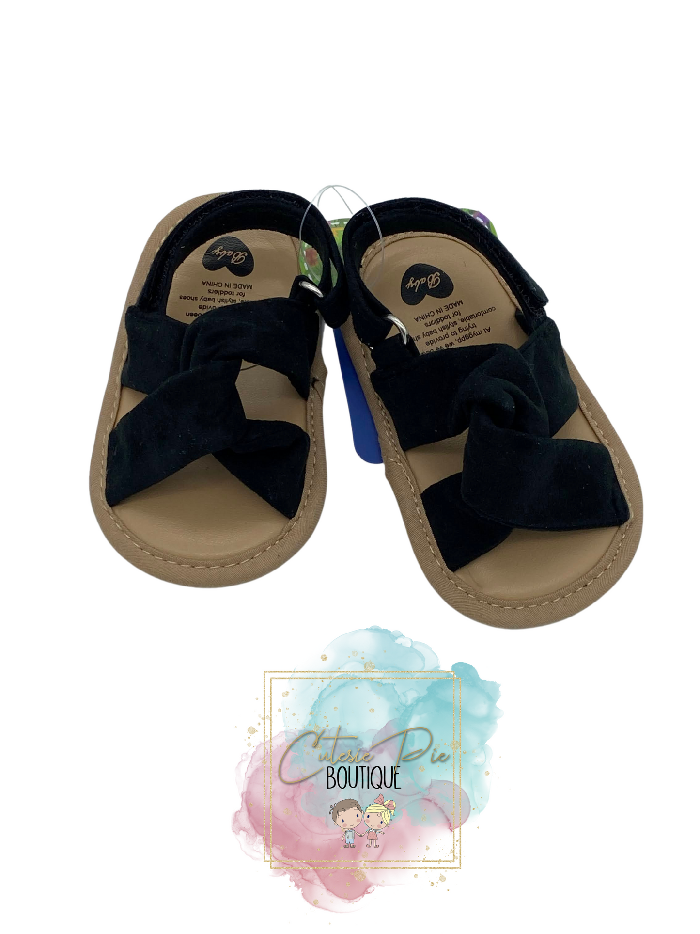Baby Criss Cross Sandal { Black }