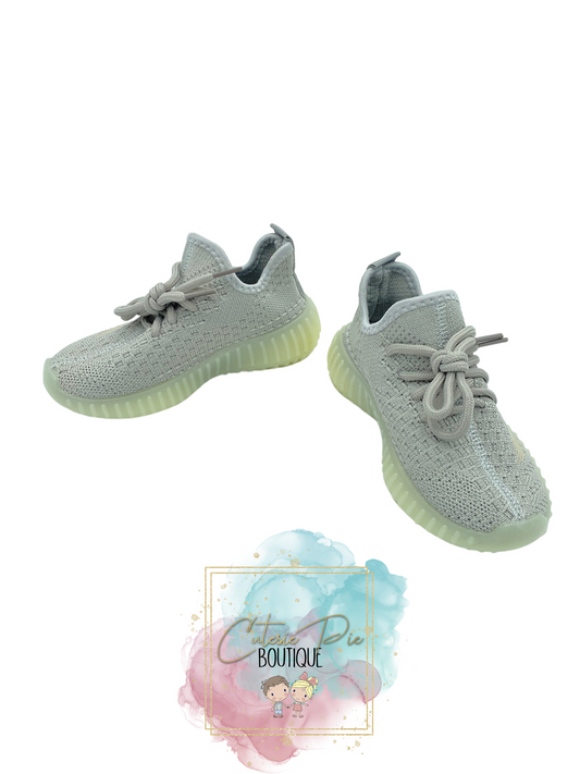 Kid's Gray Knit Sneaker