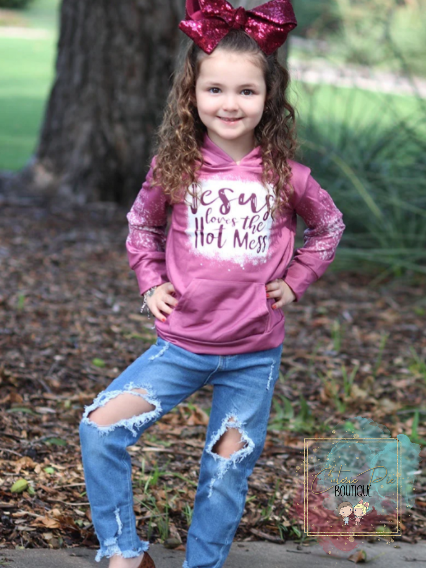 Baby Girls "JESUS LOVES THE HOT MESS" Hoodie