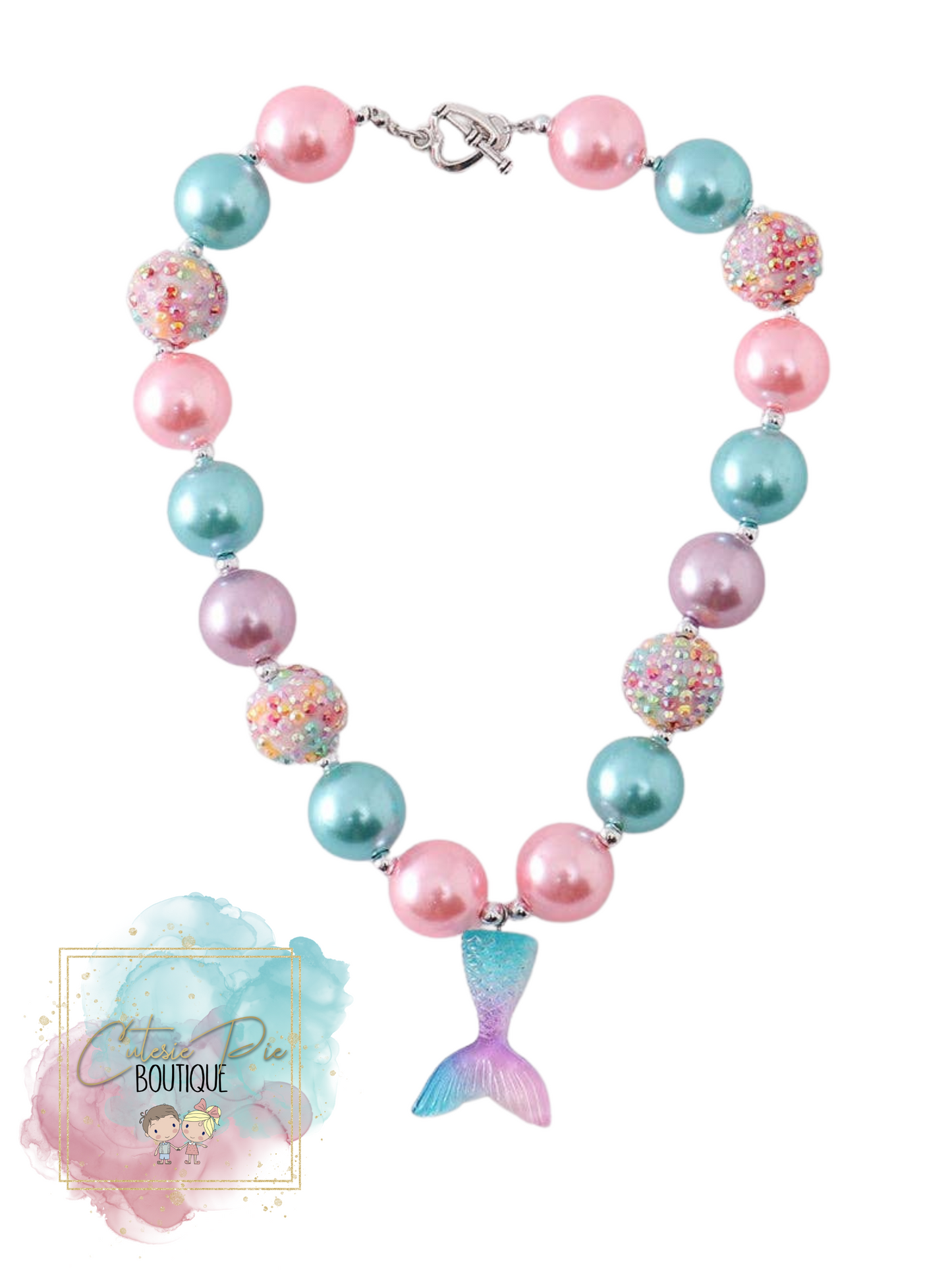 Chunky Bead Necklace - Mermaid
