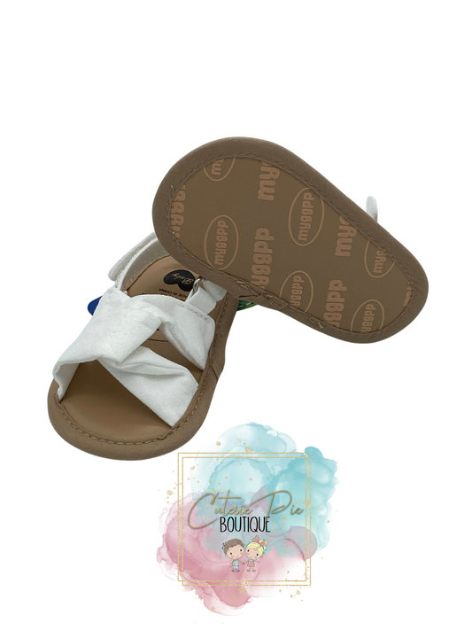 Baby Criss Cross Sandal { White }
