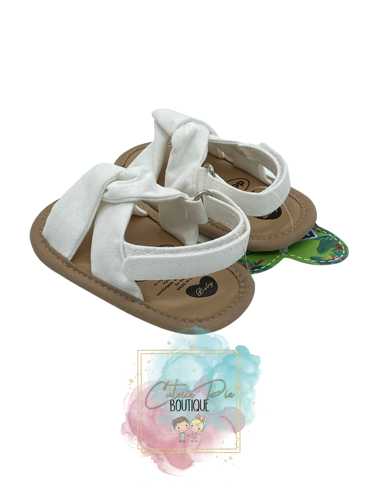 Baby Criss Cross Sandal { White }
