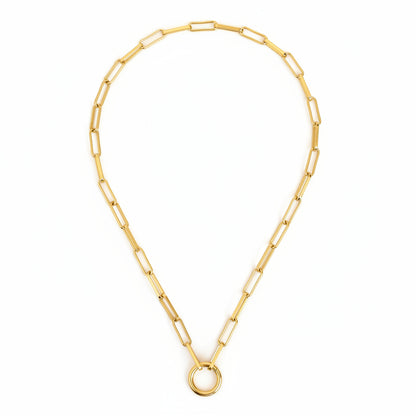 GOLD FILLED - CHARM NECKLACE - PAPERCLIP 4.5MM