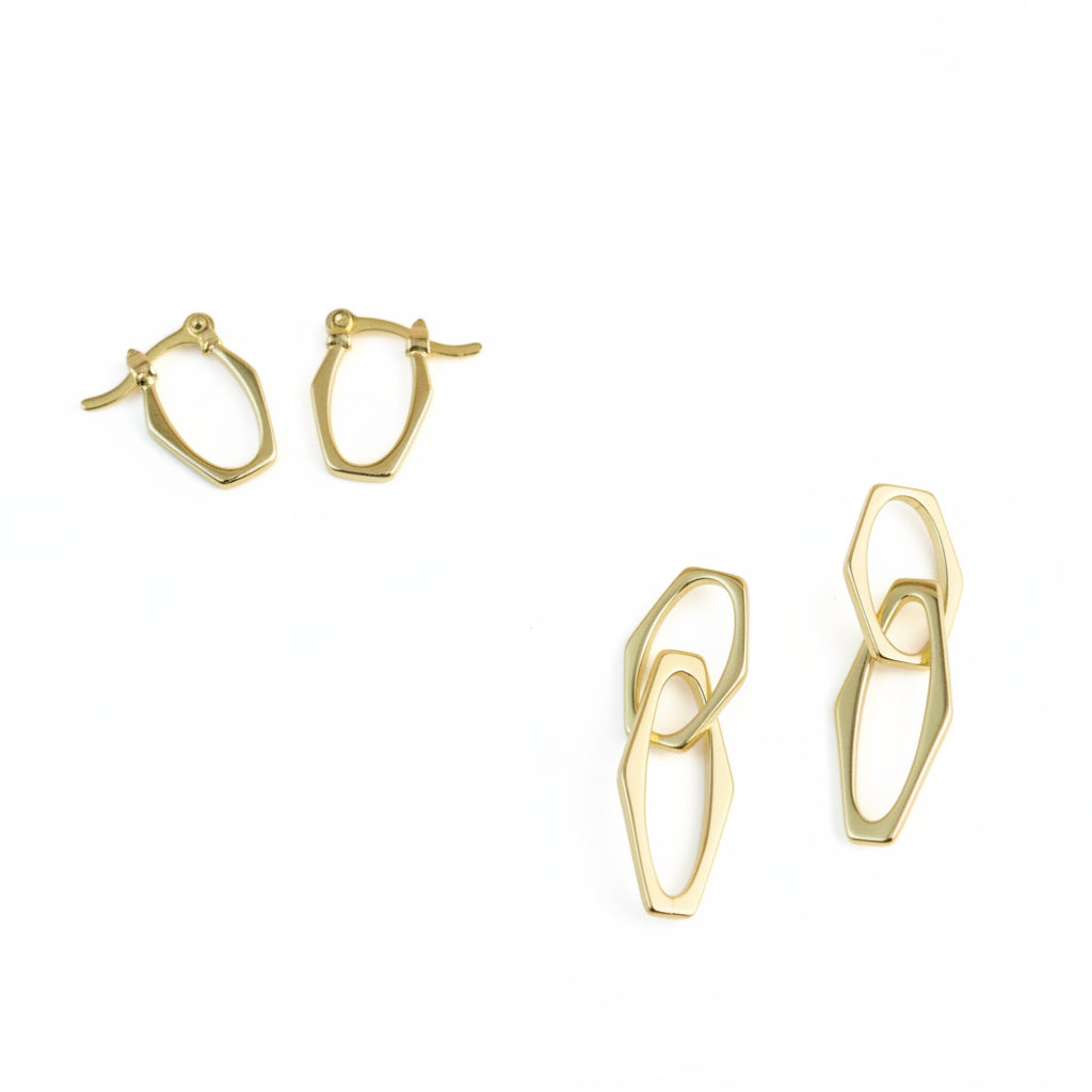 Convertible Geometric Dangle Earrings | 18K Gold Filled