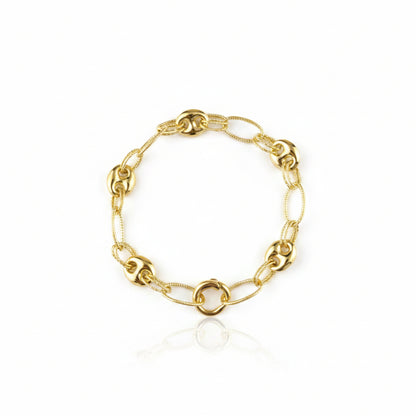 GOLD FILLED - BRACELET - CUTESIE FANCY MIX PUFF MARINER 3MM