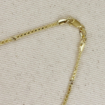 Luna Diamond-Cut Mesh Chain Anklet | 18K Gold Filled