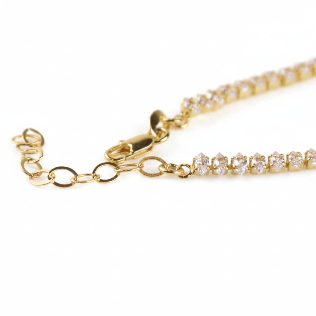 GOLD FILLED - TENNIS BRACELET - CZ MARQUISE 4MM
