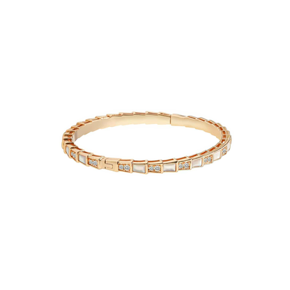 PREMIUM GOLD PLATED - BRACELET - TAPERED SCALE BANGLE