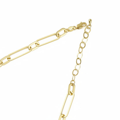 GOLD FILLED - NECKLACE - CUTESIE ELONGATED MIX PAPERCLIP 7MM