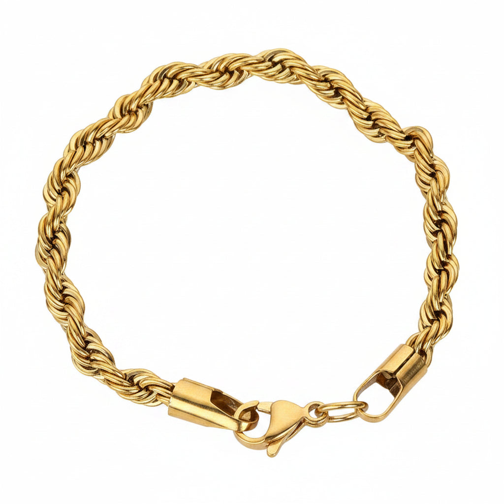 Rope Chain Bracelet | 6MM | Gold or Steel | 304 Stainless Steel