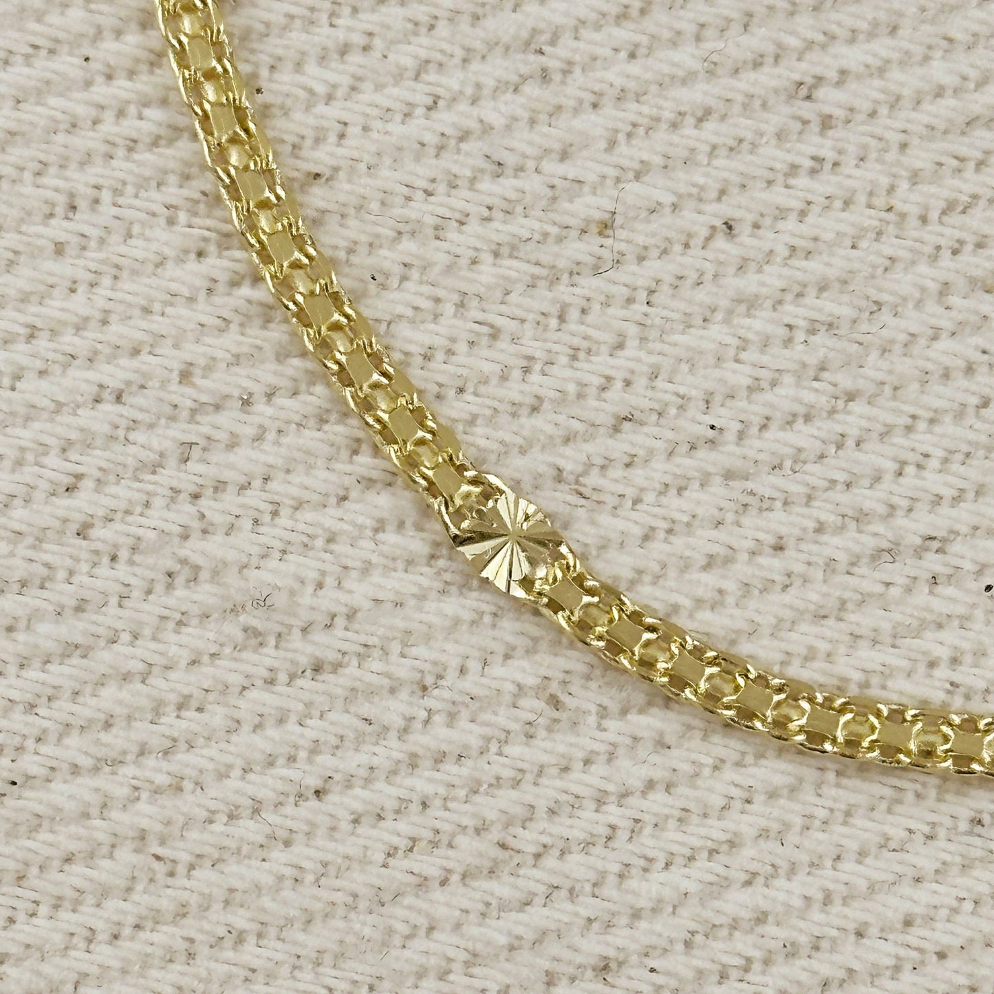Luna Diamond-Cut Mesh Chain Anklet | 18K Gold Filled