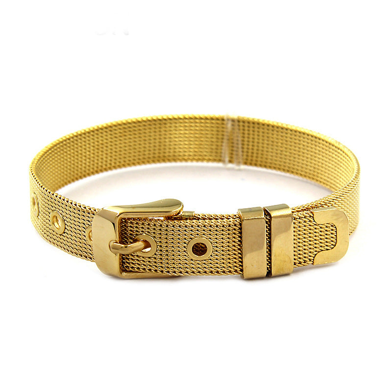 Belted Mesh Bracelet | Black, Gold or Steel | 316L Stainless Steel