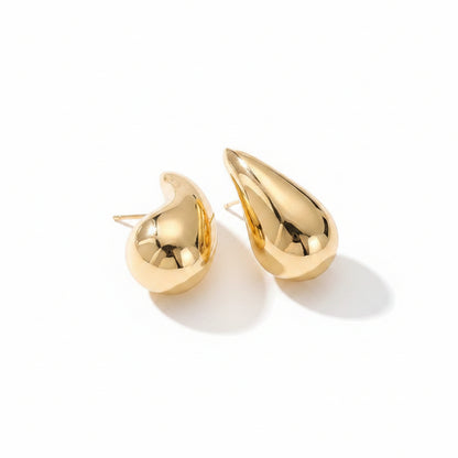 Droplet Stud Earrings | Gold or Steel | 304 Stainless Steel