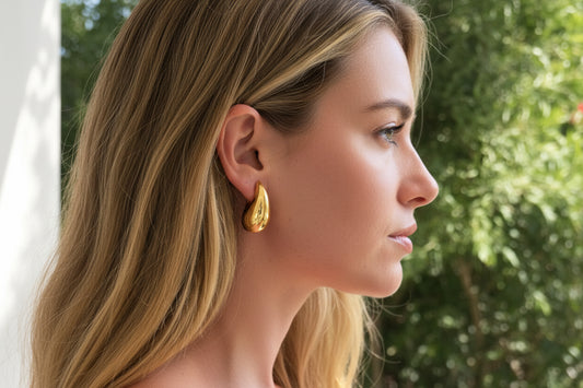 Droplet Stud Earrings | Gold or Steel | 304 Stainless Steel