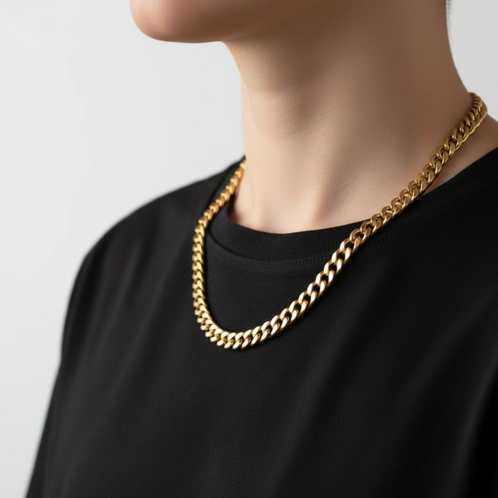 Premium Stainless Steel | 8MM Cuban Link Necklace | Gold