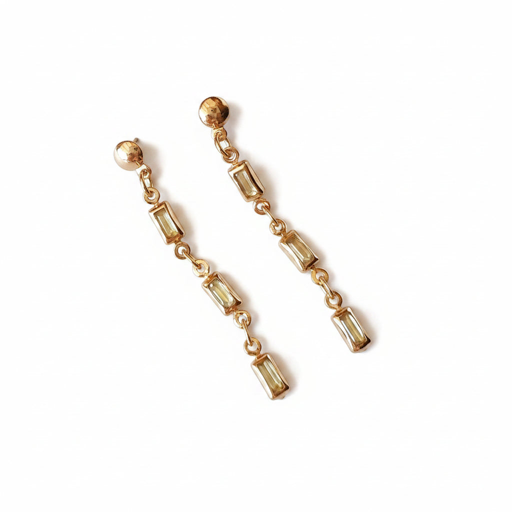 Opal Bar Drop Earrings | 18K Gold Filled
