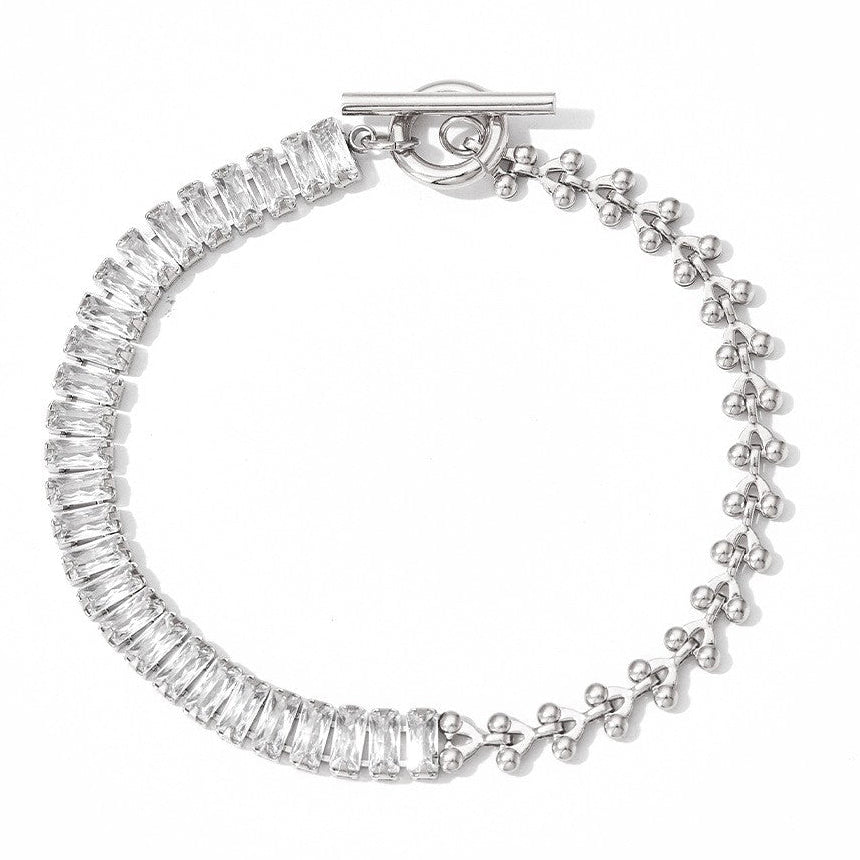 Tapered Chain & CZ Bracelet | 18K Gold PVD | 304 Stainless Steel