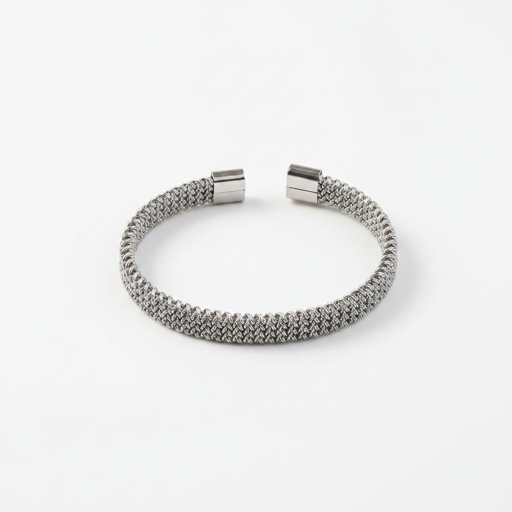 Textured Open Cuff Bracelet | 304 Stainless Steel