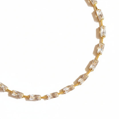 GOLD FILLED - TENNIS BRACELET - CUTESIE BAGUETTE 2x5MM