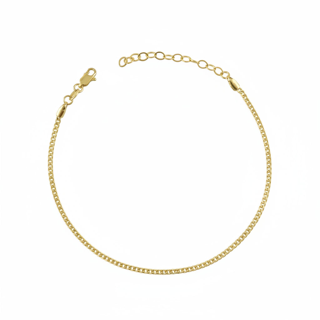 Cuban Anklet | 2MM | 18K Gold Filled
