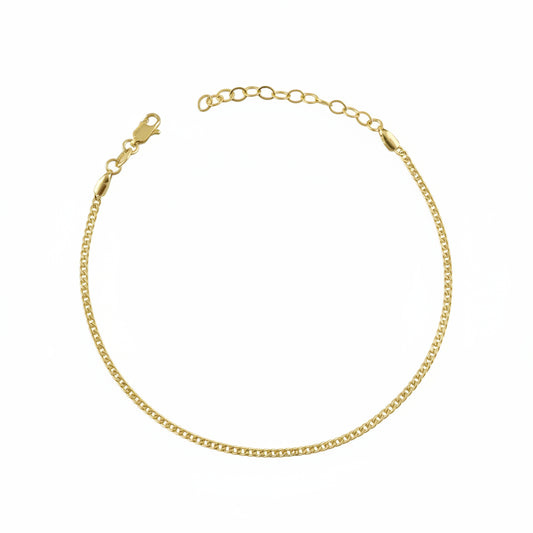 Cuban Anklet | 2MM | 18K Gold Filled