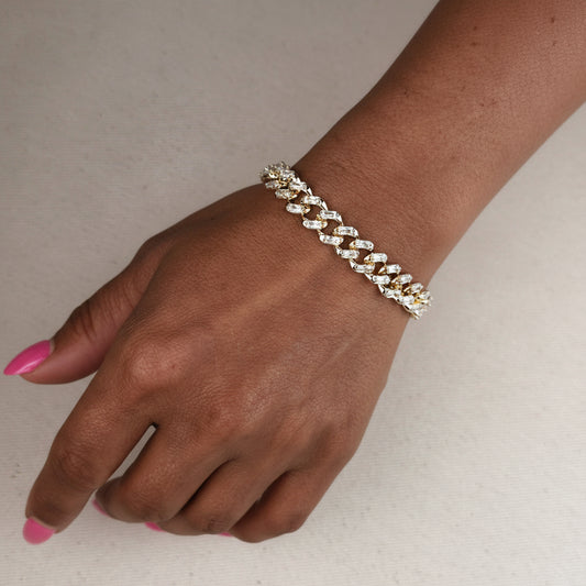 GOLD FILLED - BRACELET - CUTESIE ICED CZ CUBAN