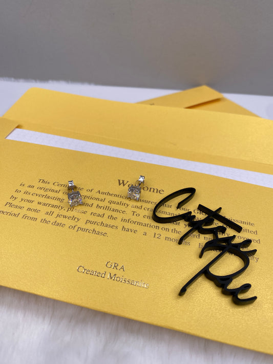STERLING SILVER - EARRINGS - MOISSANITE *SILVER* ROUND STUDS 1.0ct EA (2.0ct TOTAL) w/ CERT