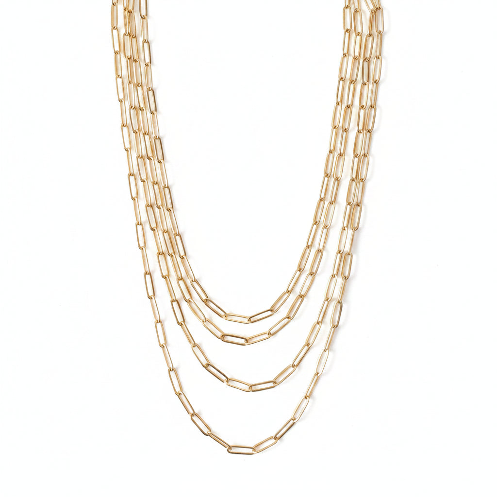 GOLD FILLED - NECKLACE - PAPERCLIP 4.5MM