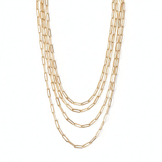 GOLD FILLED - NECKLACE - PAPERCLIP 4.5MM