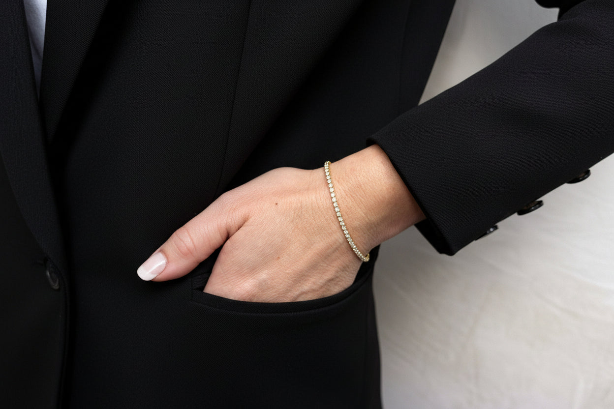 GOLD FILLED - TENNIS BRACELET - CZ ROUND 2MM