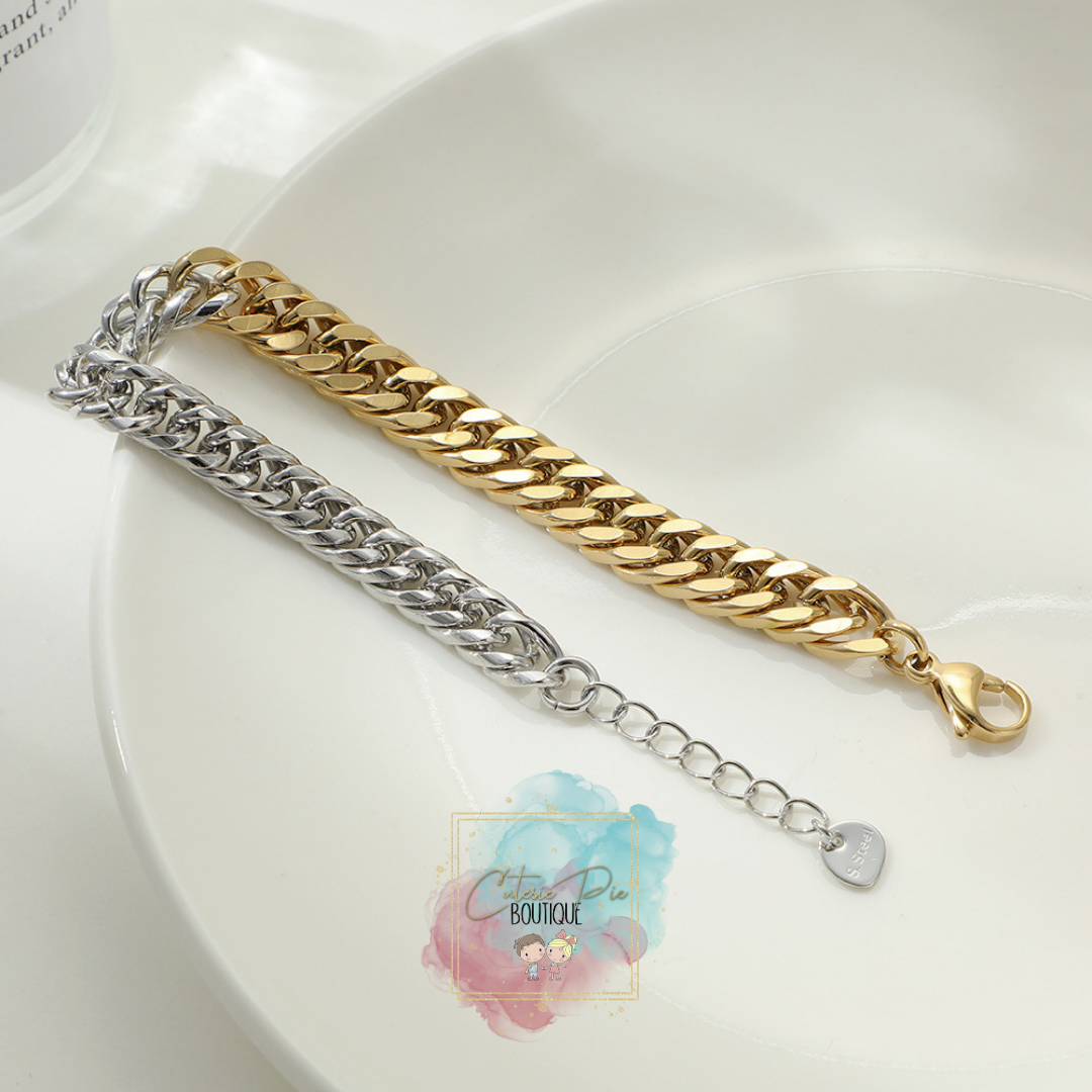 2-Tone Chain Bracelet - Stainless Steel Plated