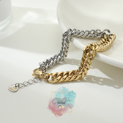 2-Tone Chain Bracelet - Stainless Steel Plated