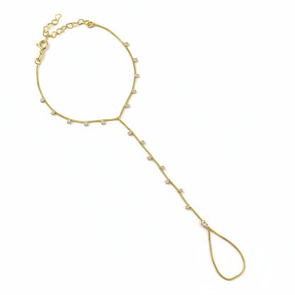 Sparkling CZ Hand Chain | 18K Gold Filled