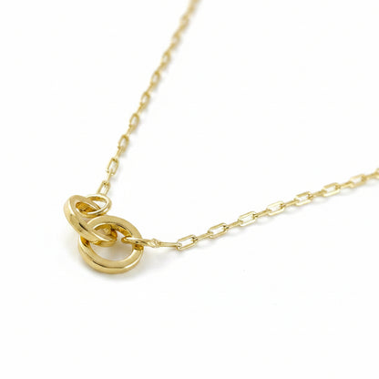 GOLD FILLED - NECKLACE - PAPERCLIP W/ ROUND LINK CHARM