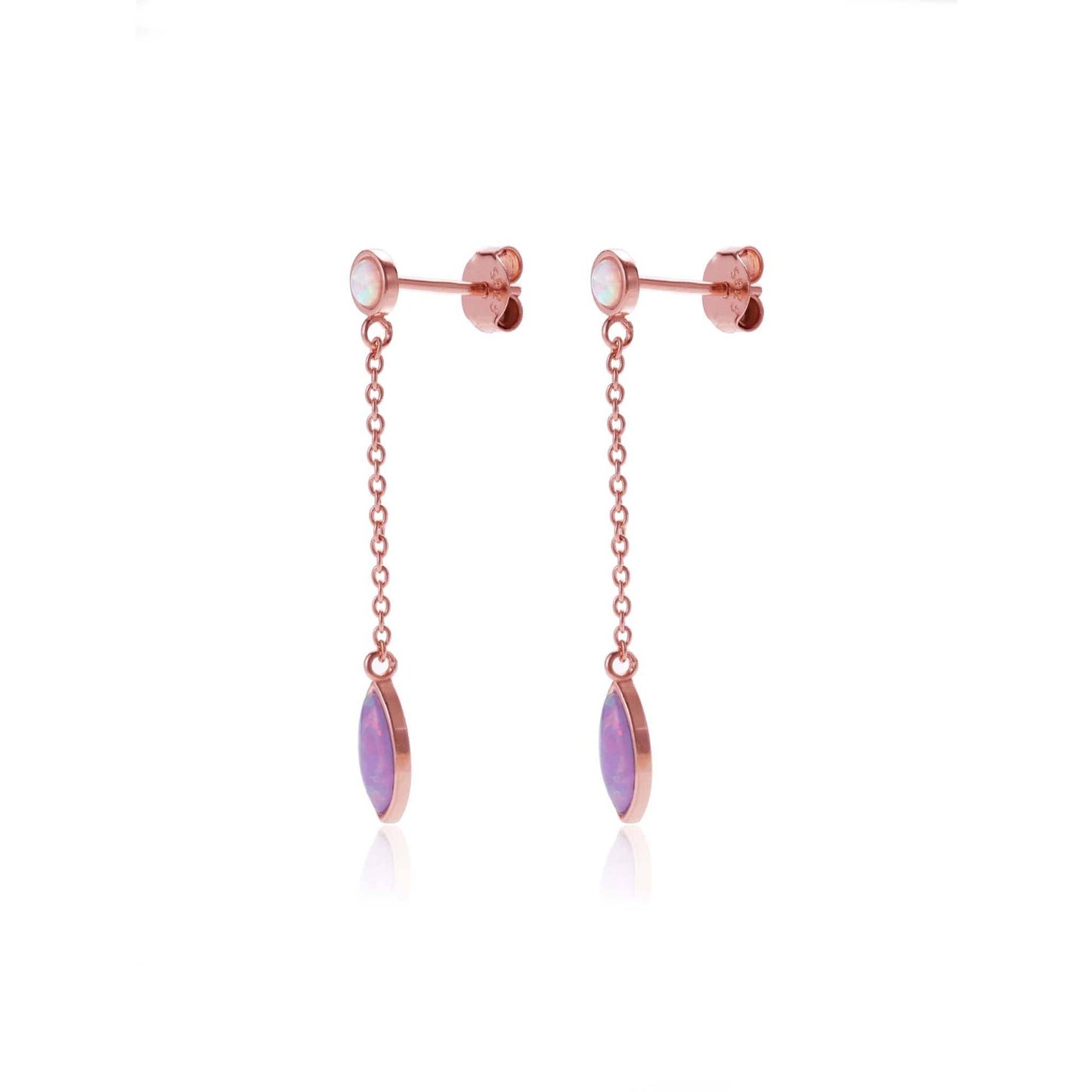 GOLD VERMEIL - EARRINGS - OPAL DROP STUD in ROSE GOLD