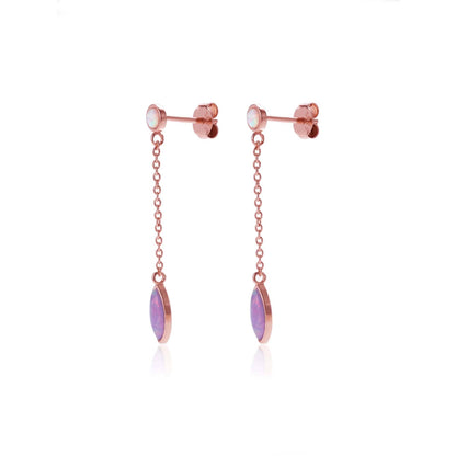 GOLD VERMEIL - EARRINGS - OPAL DROP STUD in ROSE GOLD