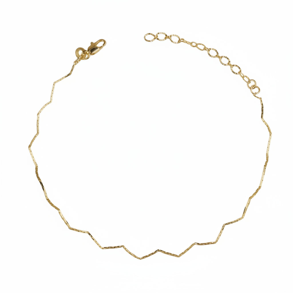 Zig Zag Anklet | 1MM | 18K Gold Filled