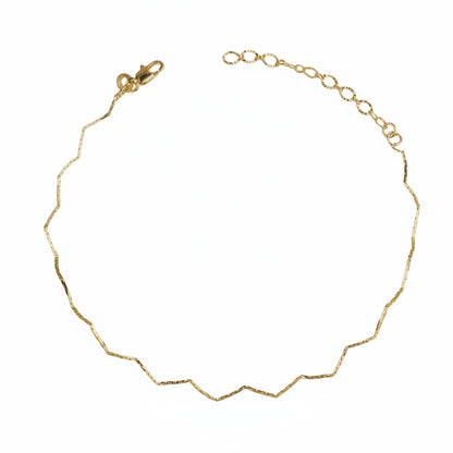 Zig Zag Anklet | 1MM | 18K Gold Filled