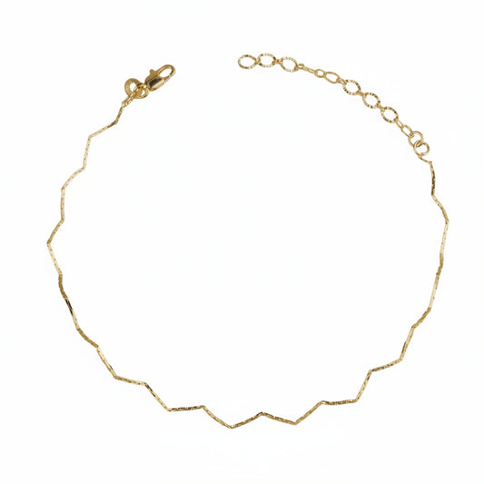 Zig Zag Anklet | 1MM | 18K Gold Filled