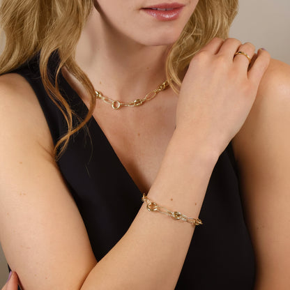 GOLD FILLED - BRACELET - CUTESIE FANCY MIX PUFF MARINER 3MM