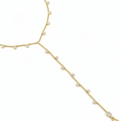 Sparkling CZ Hand Chain | 18K Gold Filled