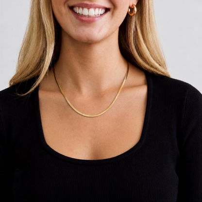 Herringbone Chain Necklace | 3MM | 18K Gold-Filled